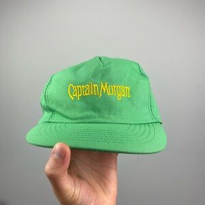 Vintage 90s green‎ captain morgan alcohol snapback hat